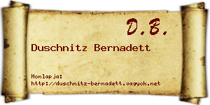 Duschnitz Bernadett névjegykártya